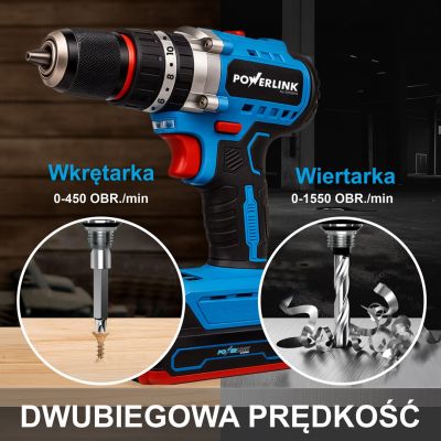 15. EXTRALINK POWERLINK Akumulatorowa wkrętarka PWL-CD1002C 10MM 20V 2X1,5AH