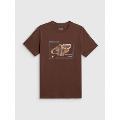 5. T-shirt regular z nadrukiem męski 4F 4FRSS26TTSHM4230-81S