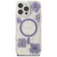 3. Etui Guess Resin Flowers MagSafe na iPhone 16 Pro - fioletowe