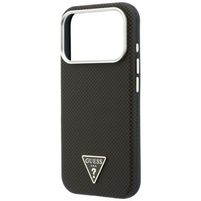 6. Etui Guess Kevlar Triangle Logo MagSafe na iPhone 17 Pro / 18 Pro - brązowe