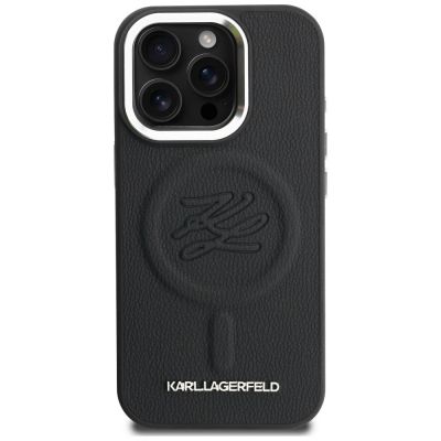 3. Etui Karl Lagerfeld Initial & Metal Logo MagSafe na iPhone 16 Pro - czarne