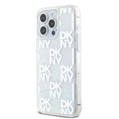 2. Etui DKNY Liquid Glitter Multilogo na iPhone 15 Pro Max - białe