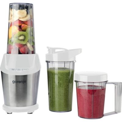 2. Blender Gorenje BN1000E, blat stołu, moc 1000 W, materiał słoika Tritan, pojemność słoika 0,75 L, kruszenie lodu, biały