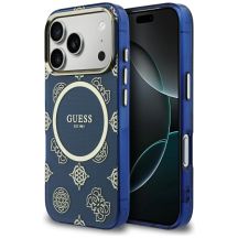 Etui Guess IML Peony Dot MagSafe na iPhone 17 Pro - niebieskie