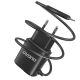 2. Dudao ładowarka sieciowa 2x USB z wbudowanym kablem Lightning 12 W czarny (A2ProL black)