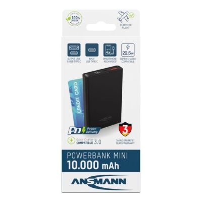 11. Ansmann 1700-0154 bank mocy Litowo-jonowa (Li-Ion) 10000 mAh Czarny