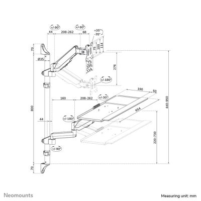 14. Neomounts WL90-325BL1 uchwyt / stojak do monitorów 81,3 cm (32") Ściana Czarny