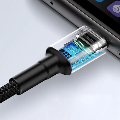 13. Baseus Cafule kabel przewód USB Typ C SuperCharge 40W Quick Charge 3.0 QC 3.0 1m szaro-czarny (CATKLF-PG1)