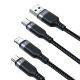 4. Kabel Joyroom Multi-Use Series S-A18 3w1 USB-A - Lightning / USB-C / micro USB 0.3m - czarny