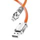 2. Kabel kątowy Dudao L24AL USB-A - Lightning o rotacji 180° 30W 1m - pomarańczowy
