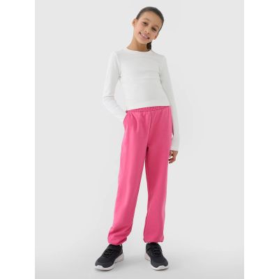 2. Longsleeve slim crop top gładki dziewczęcy 4F 4FJWSS25TLONF430-11S