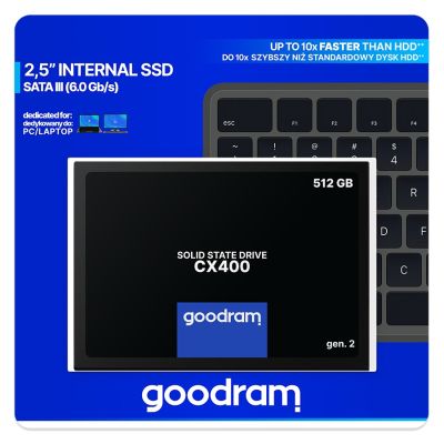 4. DYSK SSD GOODRAM 512GB Gen. 2 SATA III 2,5 CX400