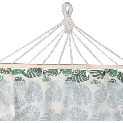 10. HAMAK OGRODOWY 1 OSOBOWY 200X100CM Z DRĄŻKIEM I  Z FRĘDZLAMI MIAMI NATURA JUNGLE