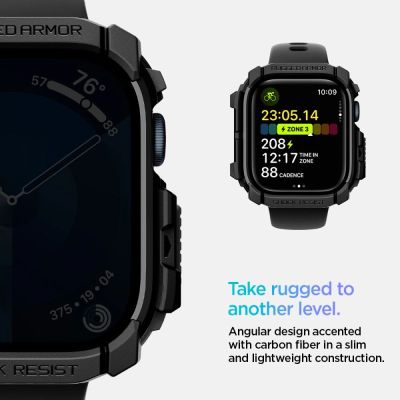 10. Etui Spigen Rugged Armor na Apple Watch 10 (42 mm) - czarne