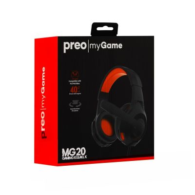 4. Preo 125085402 słuchawki/zestaw słuchawkowy Przewodowa Opaska na głowę Gaming Czarny, Czerwony