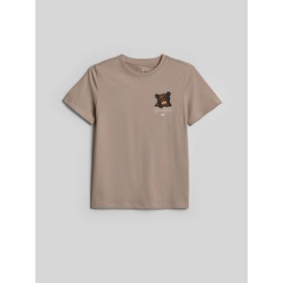7. T-shirt regular z nadrukiem dziewczęcy 4F 4FJKAW26TTSHF4424-83S