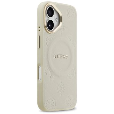 4. Etui Guess Peony Hot Stamp MagSafe na iPhone 17 - beżowe