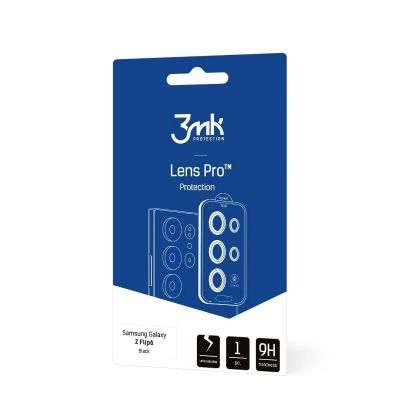 2. Szkło hartowane na obiektyw aparatu 3mk Lens Protection Pro Black na Samsung Galaxy Z Flip 6