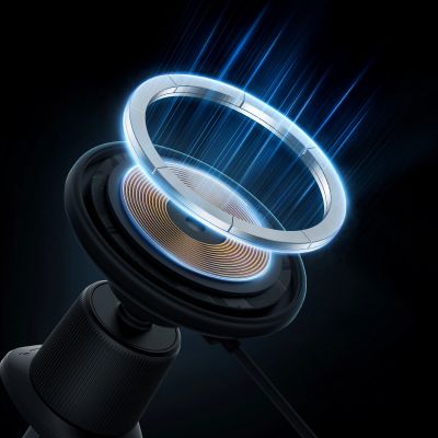 8. Uchwyt Baseus CW01 samochodowy na iPhone z ładowarką indukcyjną 15W na kratkę nawiewu - czarny
