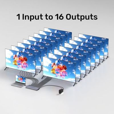 12. Rozdzielacz HDMI Unitek 4K 1 wejście 16 wyjść 4K@30Hz