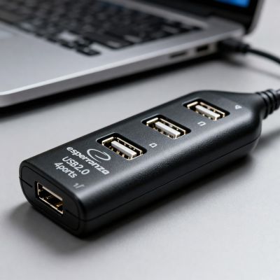 8. Hub Esperanza EA116 (4x USB 2.0; kolor czarny)