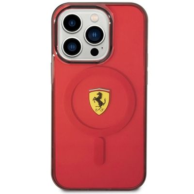 3. Etui Ferrari Translucent MagSafe na iPhone 14 Pro Max - czerwone