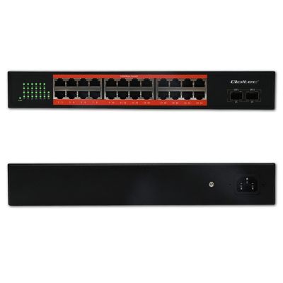 9. Qoltec Przełącznik sieciowy SWITCH Gigabit Ethernet | 24x RJ45 | 2x SFP | 1000 Mb/s