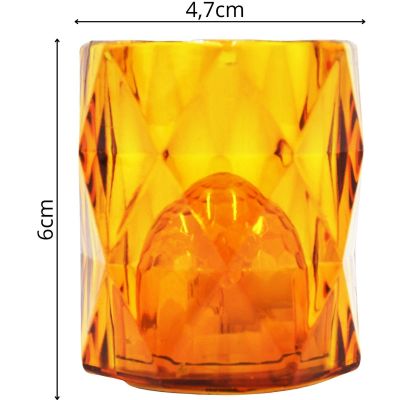 11. MINI LAMPA DEKORACYJNA 6 CM AMBER CIEPŁY BIAŁY 1 LED