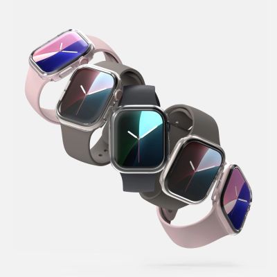4. Etui Ringke Slim 2-pack na Apple Watch 10 46 mm - przezroczyste i czarny mat