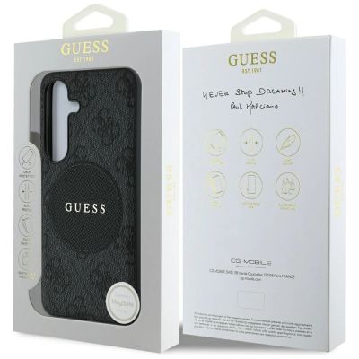 8. Etui Guess 4G Round Patch Classic Logo MagSafe do Samsung Galaxy S25 Plus czarny