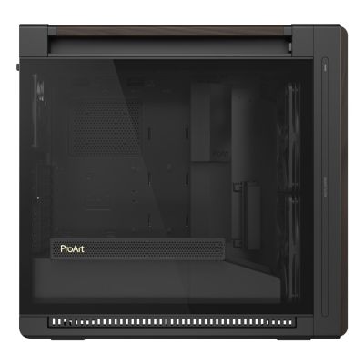 35. ASUS ProArt PA602 Wood Edition Modern Black - Tempered Glass Panel Midi Tower Czarny, Drewno