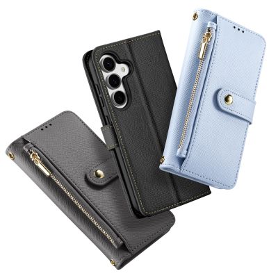 11. Etui skórzane Dux Ducis Lawa na Samsung Galaxy S25+ z odłączanym portfelem magnetycznym - niebieskie