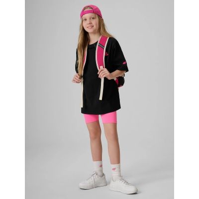 3. T-shirt loose z nadrukiem dziewczęcy 4F 4FJRSS26TTSHF3910-20S