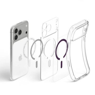 6. Etui Spigen Ultra Hybrid Mag MagSafe na iPhone 18 Pro / 17 Pro - przezroczysto-burgundowe
