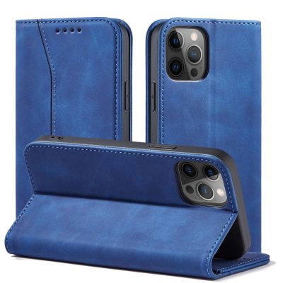 2. Magnet Fancy Case etui do iPhone 12 Pro Max pokrowiec portfel na karty kartę podstawka niebieski