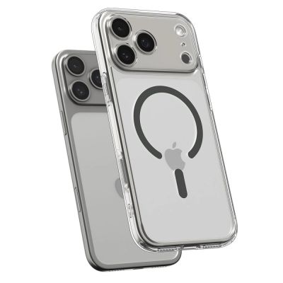 5. Etui Spigen Ultra Hybrid MagSafe na iPhone 17 Pro - przezroczysto-szare
