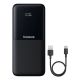 7. Powerbank Baseus Lipow 10000mAh 22.5W z podwójnym wbudowanym kablem z wyświetlaczem (z dodatkowym czarnym kablem Baseus Simple USB-A - USB-C 3A 0,2m) - czarny