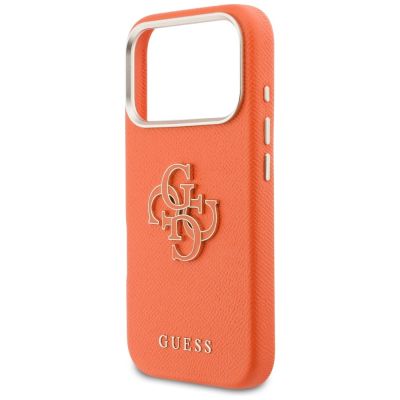 6. Etui Guess FW Resin Logo na iPhone 17 Pro - pomarańczowe
