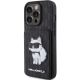 2. Etui Karl Lagerfeld Saffiano Cardslots and Stand Monogram Choupette do iPhone 15 Pro Max - czarne