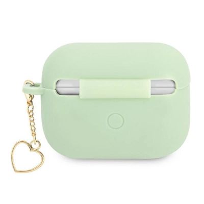 2. Etui Guess Silicone Charm Heart Collection na AirPods Pro - zielone