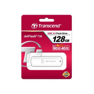 3. USB-Stick 128GB Transcend JetFlash 730 USB3.1 weiĂź