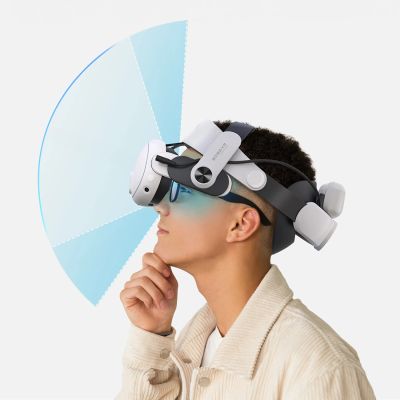 4. Pasek odciążający BoboVR M3 Pro do gogli VR Meta Quest 3 + bateria BoboVR B2 - biało-czarny
