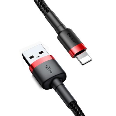 6. Kabel Baseus Cafule USB-A / Lightning 2.4A QC 3.0 1 m - czarno-czerwony