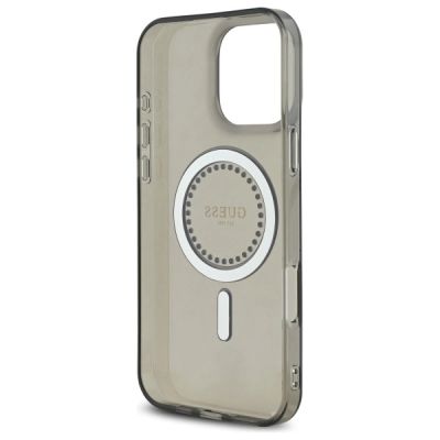 7. Etui Guess IML Rhinestones MagSafe na iPhone 16 Pro - czarne