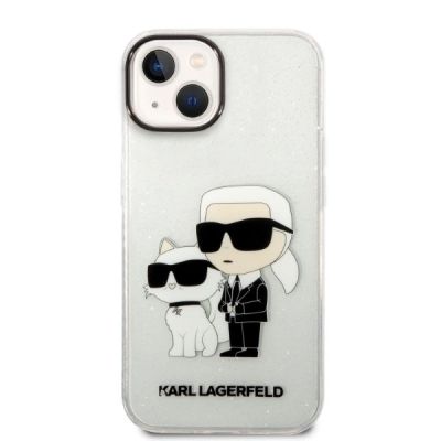 3. Etui Karl Lagerfeld Glitter Karl&Choupette na iPhone 14 Plus - przezroczyste