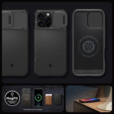 14. Etui Spigen Optik Armor Mag z MagSafe na iPhone 16 Pro Max - czarne