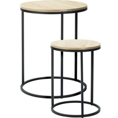 2. ZESTAW 2 STOLIKI KAWOWE BLAT DREWNIANY