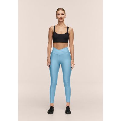 3. Legginsy treningowe damskie CASALL Overlap High Waist Tights kolor niebieski
