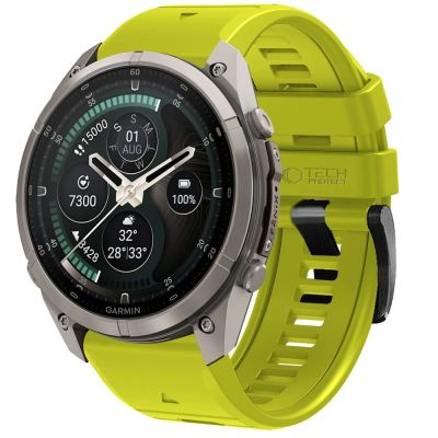 Pasek Tech-Protect Silicone na Garmin Fenix 5 / 6 / 6 Pro / 7 / 8 / 8 Pro / E / 9 / 9 Pro (51 mm) - limonkowy