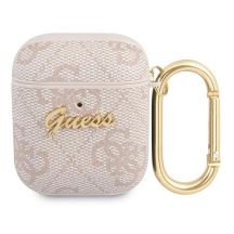 Etui Guess 4G Script Metal Collectionna AirPods 1 / 2 - różowe